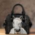 White horse painting shoulder handbag