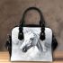 White horse smoke background shoulder handbag