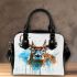 Whitetailed buck watercolor painting shoulder handbag