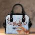 Whitetailed buck watercolor painting shoulder handbag