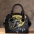 Wolves yellow moon and dream catcher shoulder handbag