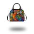 Abstract art in the style of cubism shoulder handbag