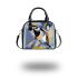 Abstract art vector design featuring a sliding bird shoulder handbag