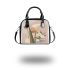 Abstract art with geometric shapes and lines shoulder handbag
