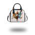 Abstract brown and orange cubism shapes shoulder handbag