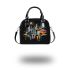 Abstract cityscape made of geometric shapes shoulder handbag