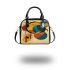 Abstract composition of circles and lines in the style shoulder handbag