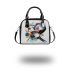 Abstract composition of colorful circles and lines shoulder handbag