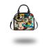 Abstract composition of colorful shapes shoulder handbag
