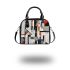 Abstract composition of simple shapes shoulder handbag