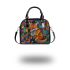 Abstract cubist fox with circles and squares shoulder handbag