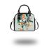 Abstract design with geometric shapes and organic forms shoulder handbag