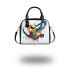 Abstract drawing of shapes in the graffiti style shoulder handbag