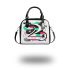 Abstract modern style with dynamic shapes and lines shoulder handbag