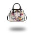 Abstract painting in the style of abstract graffiti shoulder handbag