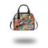 Abstract painting in the style of graffiti art shoulder handbag