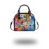 Abstract painting in the style of kandinsky shoulder handbag