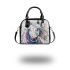 Abstract painting of a white horse shoulder handbag