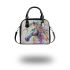 Abstract painting of a white horse shoulder handbag