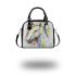 Abstract painting of a white horse shoulder handbag