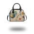 Abstract painting with simple lines and shapes shoulder handbag