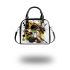 Abstract vector design with organic shapes shoulder handbag