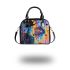 Abstract watercolor painting of the universe shoulder handbag