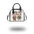 Adorable happy baby bunny couple in green shoulder handbag