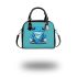 Adorable sitting blue tree frog wearing sneakers shoulder handbag