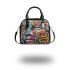 An intricate colorful painting shoulder handbag