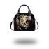 Angry white lion with dream catcher shoulder handbag