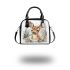 Baby deer in the snow shoulder handbag