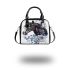 Beautiful black horse head with white rose shoulder handbag