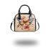 Beautiful butterfly with colorful wings surrounded by flowers shoulder handbag