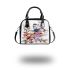 Beautiful butterfly with flowers shoulder handbag