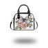 Beautiful butterfly with pink roses shoulder handbag