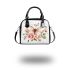 Beautiful butterfly with pink roses shoulder handbag