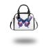 Beautiful colorful butterfly with flowers shoulder handbag