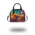 Beautiful colorful butterfly with wings made of feathers shoulder handbag
