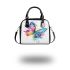 Beautiful colorful watercolor illustration of an abstract butterfly shoulder handbag