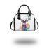 Beautiful deer watercolor splashes of paint shoulder handbag