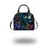 Beautiful night scene with colorful glowing butterflies shoulder handbag