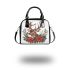 Beautiful realistic deer with flowers and christmas elements shoulder handbag