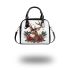 Beautiful realistic deer with flowers and christmas elements shoulder handbag