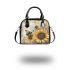 Beautiful vintage illustration of a bumblebee on sunflowers shoulder handbag