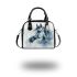 Beautiful watercolor grey horse portrait shoulder handbag