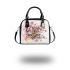 Bee on honeycomb with flowers around shoulder handbag