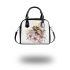 Bee on honeycomb with flowers around shoulder handbag