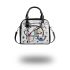 Black lines create a very detailed shoulder handbag