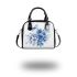 Blue butterfly and blue flowers shoulder handbag